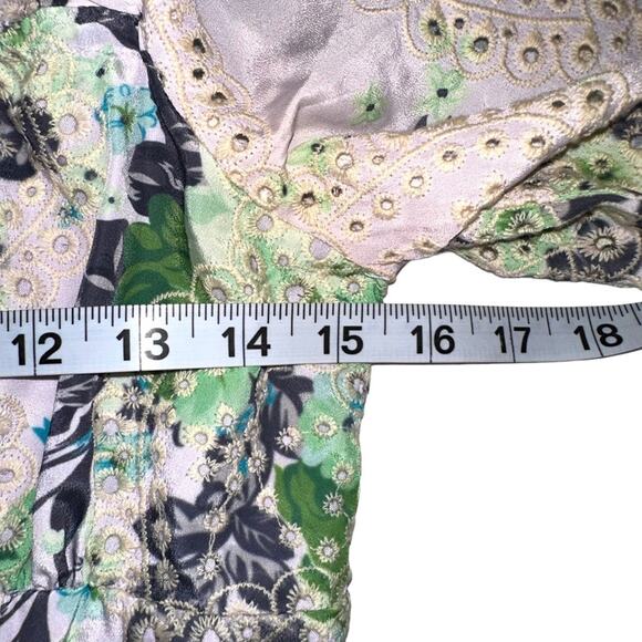 ASOS Design Broderie Long Sleeve Floral Mini Skater Dress US 4 - Picture 7 of 10